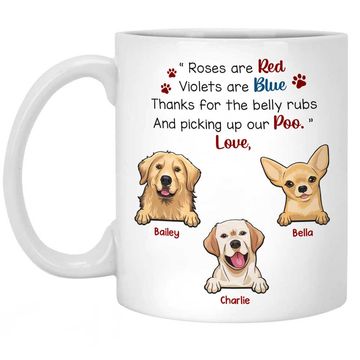 Discover Thanks For The Belly Rubs& Dog Personalized Custom Mug - Gift For Pet Owners, Pet Lovers