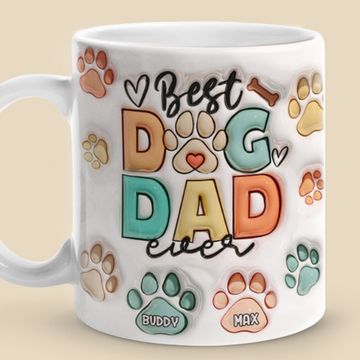 Discover Dog Dad Eat Drink And Be Merry - Dog & Cat Personalized Custom 3D Inflated Effect Printed Mug - Christmas Gift For Pet Owners, Pet Lovers