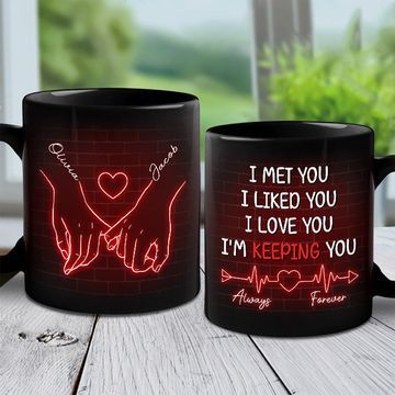 Discover Our Love Is Magic - Couple Personalized Custom Black Mug - Gift For Husband Wife, Anniversary