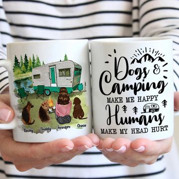 Discover Dogs & Camping Make Me Happy - Personalized Mug