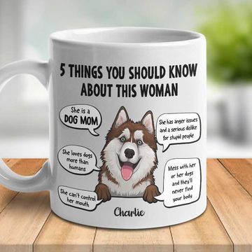 Discover Five Things You Should Know About Her - Gift For Dog Mom, Personalized Mug