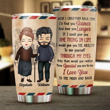 Discover I Wish I Could Turn Back Time - Gift For Couples, Personalized Tumbler
