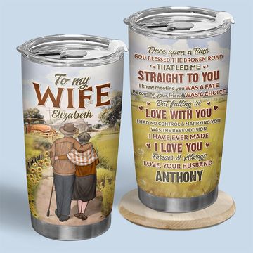 Discover To My Wife Once Upon A Time - Couple Personalized Custom Tumbler - Gift For Husband Wife, Anniversary