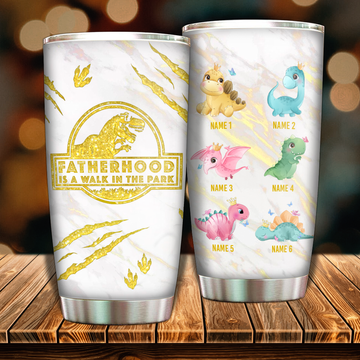 Discover Gift for Dad - Fatherhood Is A Walk In The Park - Personalized Tumbler