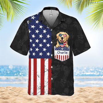 Discover Happy 4th Of July - Personalized Hawaiian Shirt - Gift For Dad, Gift For Pet Lovers