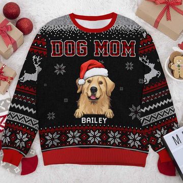 Discover Best Dog Mom Dog Dad Ever - Personalized Custom Unisex Ugly Christmas Sweatshirt - Gift For Dog Lovers, Pet Lovers
