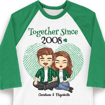 Discover We've Been Together For Years - Gift For Couples, Husband Wife, Personalized St. Patrick's Day Baseball Tee