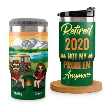 Discover Working Full Time Spoiling My Wife - Personalized Can Cooler - Gift For Couples, Gift For Camping Lovers