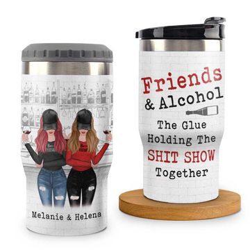 Discover Friends & Alcohol - Personalized Can Cooler - Gift For Bestie