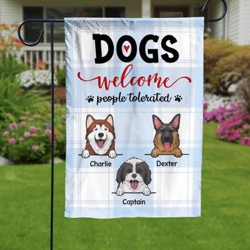 Discover Dogs Welcome People Tolerated - Personalized Dog Flag