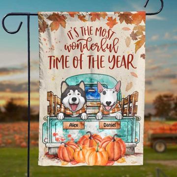 Discover Halloween For Dogs - It’s The Most Wonderful Time Of The Year - Personalized Funny Dog Flag, Halloween Ideas.