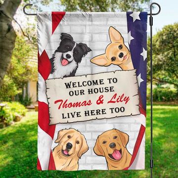 Discover Welcome To Our House - Dog & Cat Personalized Custom Patriotic Flag - Independence Day, 4th Of July, Gift For Pet Owners, Pet Lovers