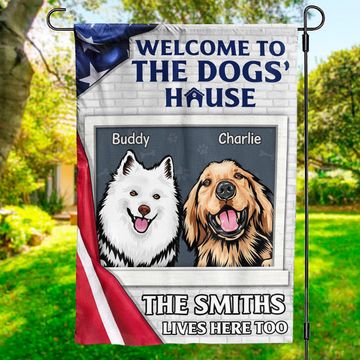 Discover Welcome To Dog's House - Dog Personalized Custom Patriotic Flag - Independence Day, 4th Of July, Gift For Pet Owners, Pet Lovers