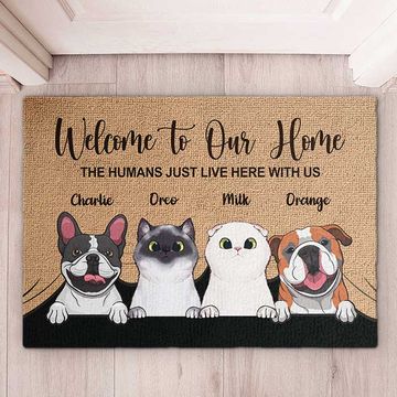 Discover Welcome To The Pet Home - Funny Personalized Pet Decorative Mat, Doormat (Cat & Dog)