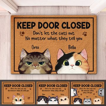 Discover Keep The Door Closed - Cat Personalized Custom Decorative Mat - Gift For Pet Owners, Pet Lovers