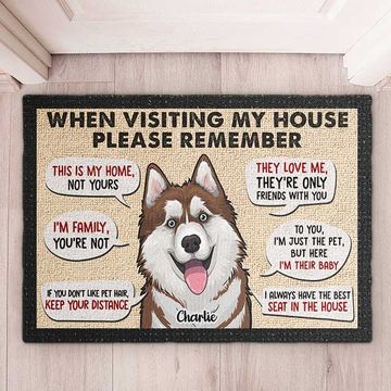 Discover Remember When Visiting Our House - Personalized Decorative Mat, Doormat
