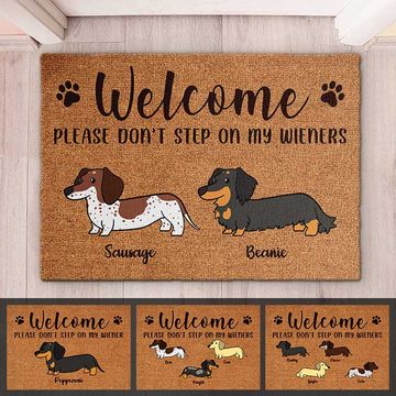 Discover Welcome, Please Don't Step On My Wiener - Funny Personalized Decorative Mat, Doormat