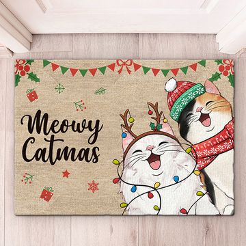 Discover Merry Christmas Ya Filthy Animal - Cat Personalized Custom Decorative Mat -  Christmas Gift For Pet Owners, Pet Lovers