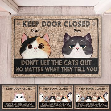 Discover Keep Door Closed, Don't Trust The Cats - Cat Personalized Custom Decorative Mat - Gift For Pet Owners, Pet Lovers