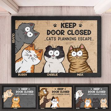 Discover Keep Door Closed Don't Let The Cat Out No Matter What He Tells You - Cat Personalized Custom Home Decor Decorative Mat
