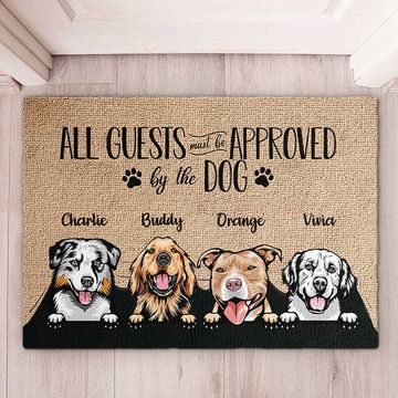 Discover Dog - All Guests Must Be Approved By The Dog - Funny Personalized Dog Decorative Mat, Doormat