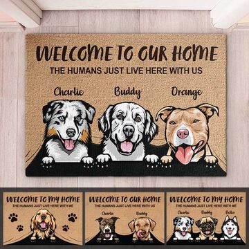 Discover Welcome To The Dog Home - Funny Personalized Dog Decorative Mat, Doormat