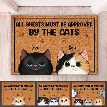 Discover All Guests Must Be Approved - Cat Personalized Custom Decorative Mat - Gift For Pet Owners, Pet Lovers