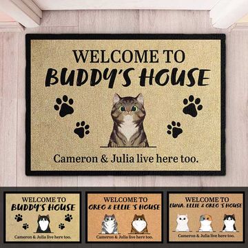 Discover Welcome To Cats' House - Funny Personalized Cat Decorative Mat, Doormat