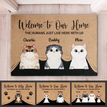 Discover Welcome To My Home - Funny Personalized Cat Decorative Mat, Doormat