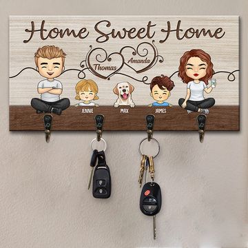 Discover Home Is Where You Hang Your Heart - Family Personalized Custom Home Decor Key Hanger, Key Holder -