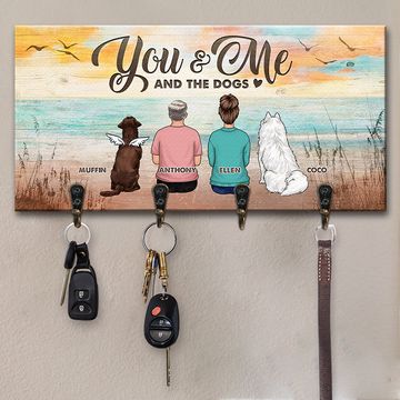 Discover You, Me & Our Fur Babies - Personalized Key Hanger, Key Holder - Gift For Couples, Gift For Dog Lovers