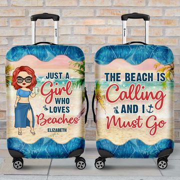 Discover Just A Girl Who Loves Beaches - Personalized Luggage Cover