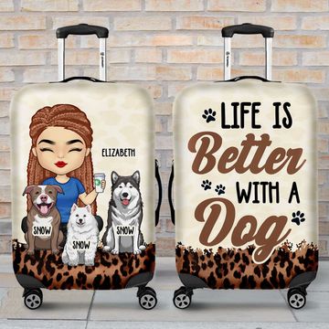 Discover Just A Girl Who Loves Dogs - Personalized Luggage Cover