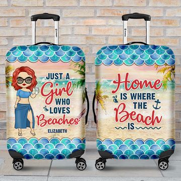 Discover Home Is Where The Beach Is - Personalized Luggage Cover