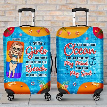 Discover Into The Ocean I Go To Lose My Mind And Find My Soul - Personalized Luggage Cover