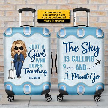 Discover Just A Girl Who Loves Traveling - Personalized Luggage Cover