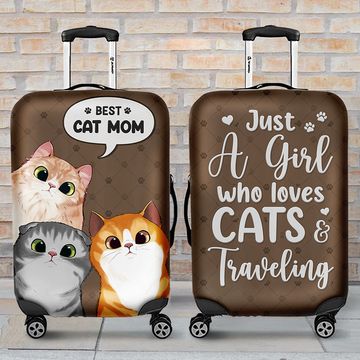 Discover Best Pet Mom In The World - Dog & Cat Personalized Custom Luggage Cover - Gift For Pet Owners, Pet Lovers