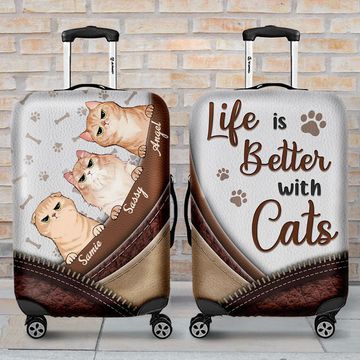Discover Pets Make Our Life Whole - Dog & Cat Personalized Custom Luggage Cover - Gift For Pet Owners, Pet Lovers