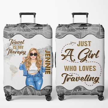 Discover The Sky Is Calling And I Definitely Must Go - Travel Personalized Custom Luggage Cover - Gift For Traveling Lovers