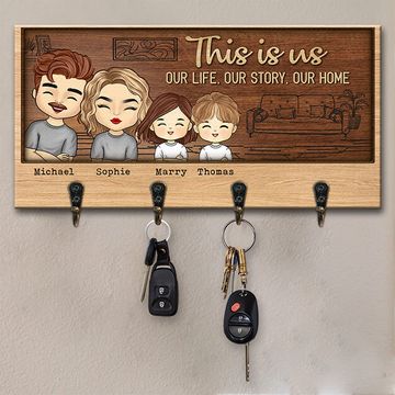 Discover Our Life, Our Story, Our Sweet Home - Family Personalized Custom Key Hanger, Key Holder - Gift For Family Members