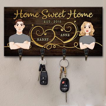 Discover Our Sweet Home - Couple Personalized Custom Key Hanger, Key Holder - Gift For Husband Wife, Anniversary
