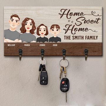 Discover Our Life, Our Story And Our Sweet Home - Family Personalized Custom Key Hanger, Key Holder - Gift For Family Members