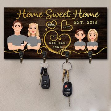 Discover Welcome To Our Sweet Home - Family Personalized Custom Key Hanger, Key Holder - Gift For Family Members