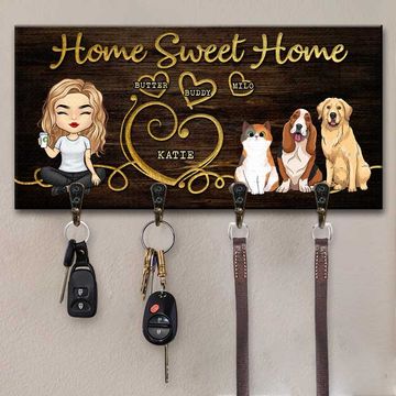 Discover Sweet Home - Personalized Key Hanger, Key Holder - Gift For Pet Lovers