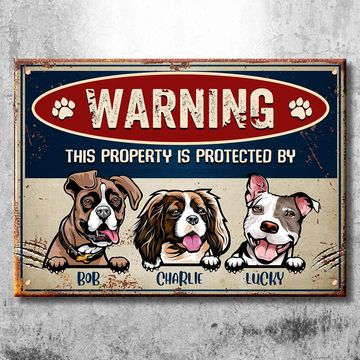 Discover Warning Zone - Funny Personalized Dog Metal Sign
