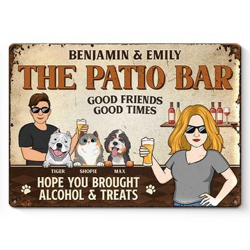 Discover Good Friends Good Times - Dog & Cat Personalized Custom Home Decor Metal Sign - House Warming Gift For Pet Owners, Pet Lovers