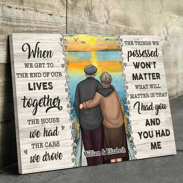 Discover The Things We Possessed Won't Matter - Personalized Horizontal Canvas - Gift For Couples, Husband Wife