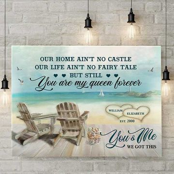 Discover Our Life Ain't No Fairy Tale - Personalized Horizontal Canvas - Gift For Couples, Husband Wife