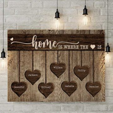 Discover Home Is Where The Heart Is - Personalized Horizontal Canvas - Gift For Couples, Husband Wife