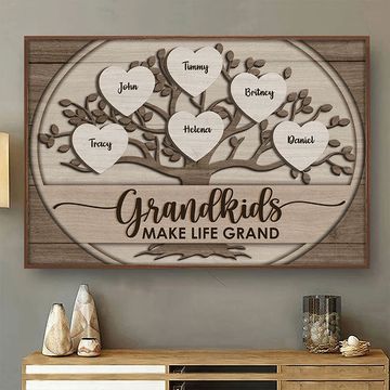 Discover My Grandkids Make My Life Marvelous - Personalized Horizontal Poster- Gift For Grandparents